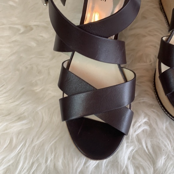 MICHAEL Kors brown platform wedge strappy sandal size 8.5 - Picture 11 of 12